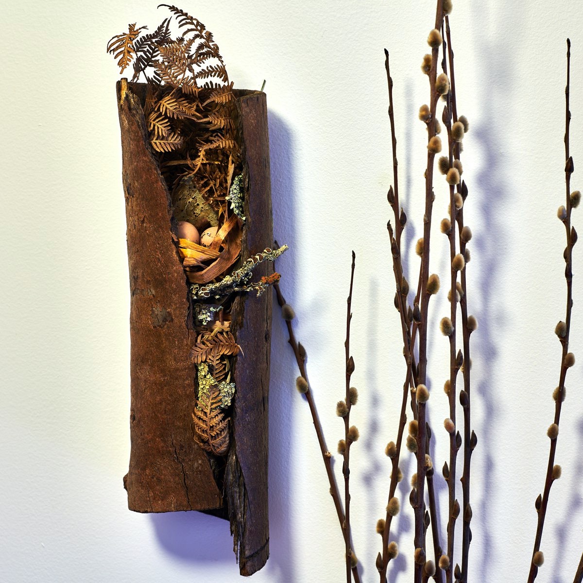 Nest Sculpture, Sustainable Artwork by Zora Verona - Tree Creeper Nest Hollow